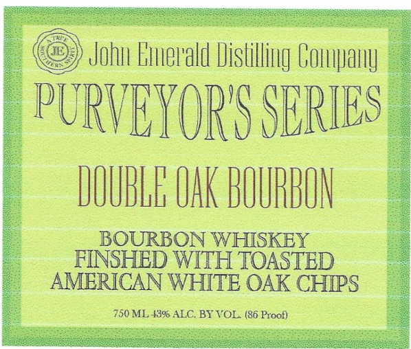 TABC label artwork for John Emerald Purveyor's Series Double Oak Bourbon