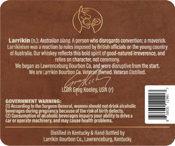 TABC label artwork for LARRIKIN CIGAR BLEND