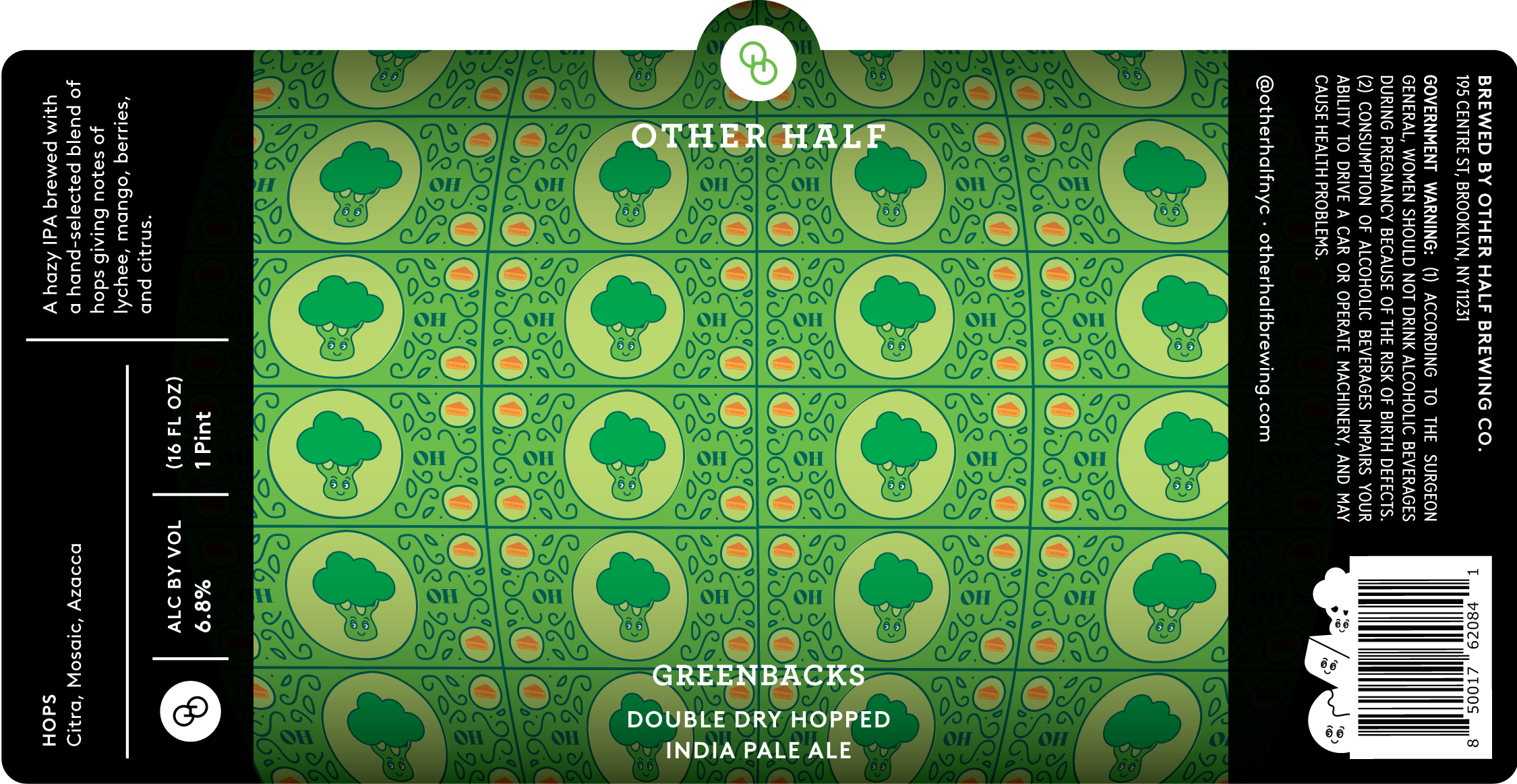 TABC label artwork for Greenbacks
