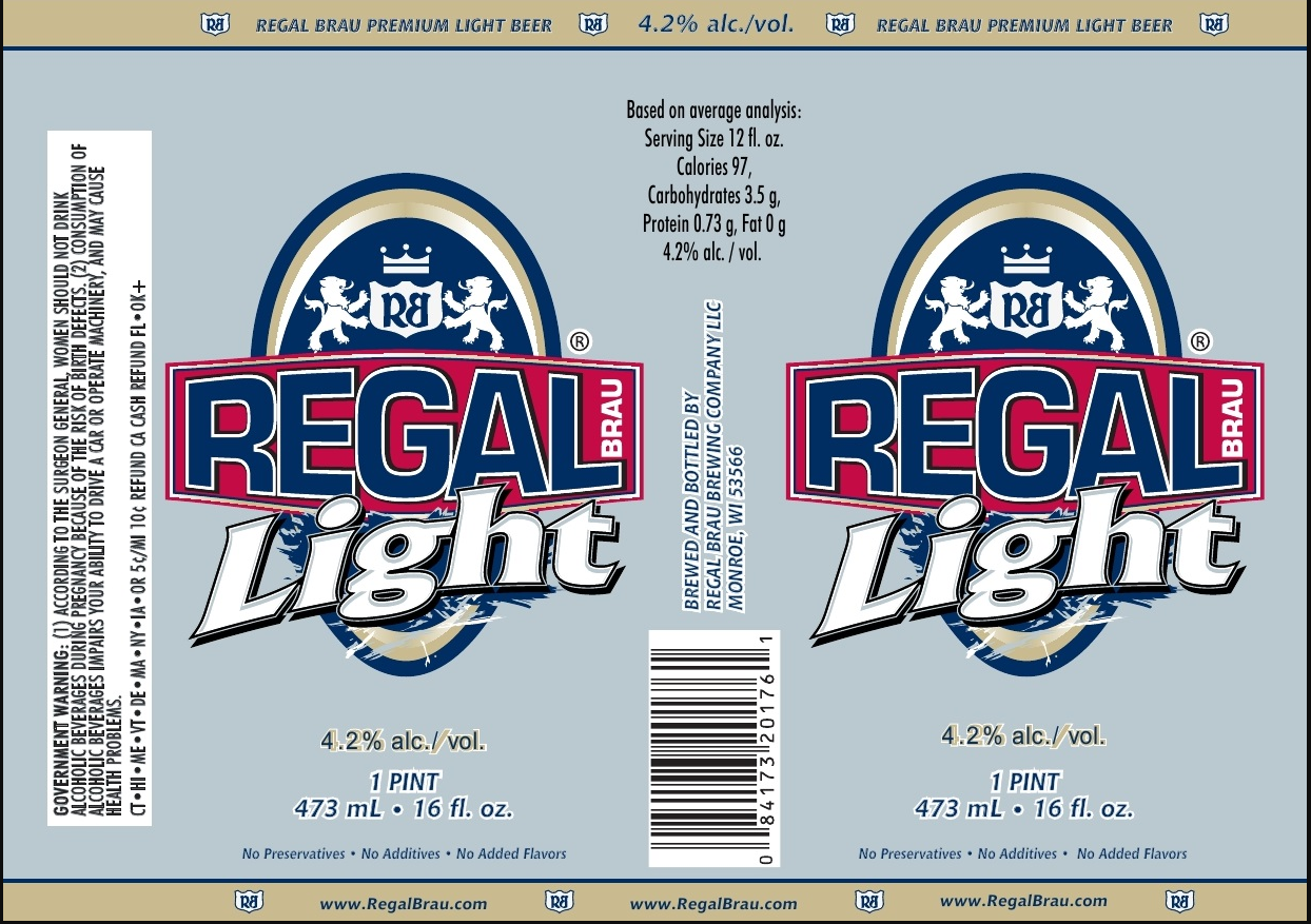 TABC label artwork for Regal Brau Light