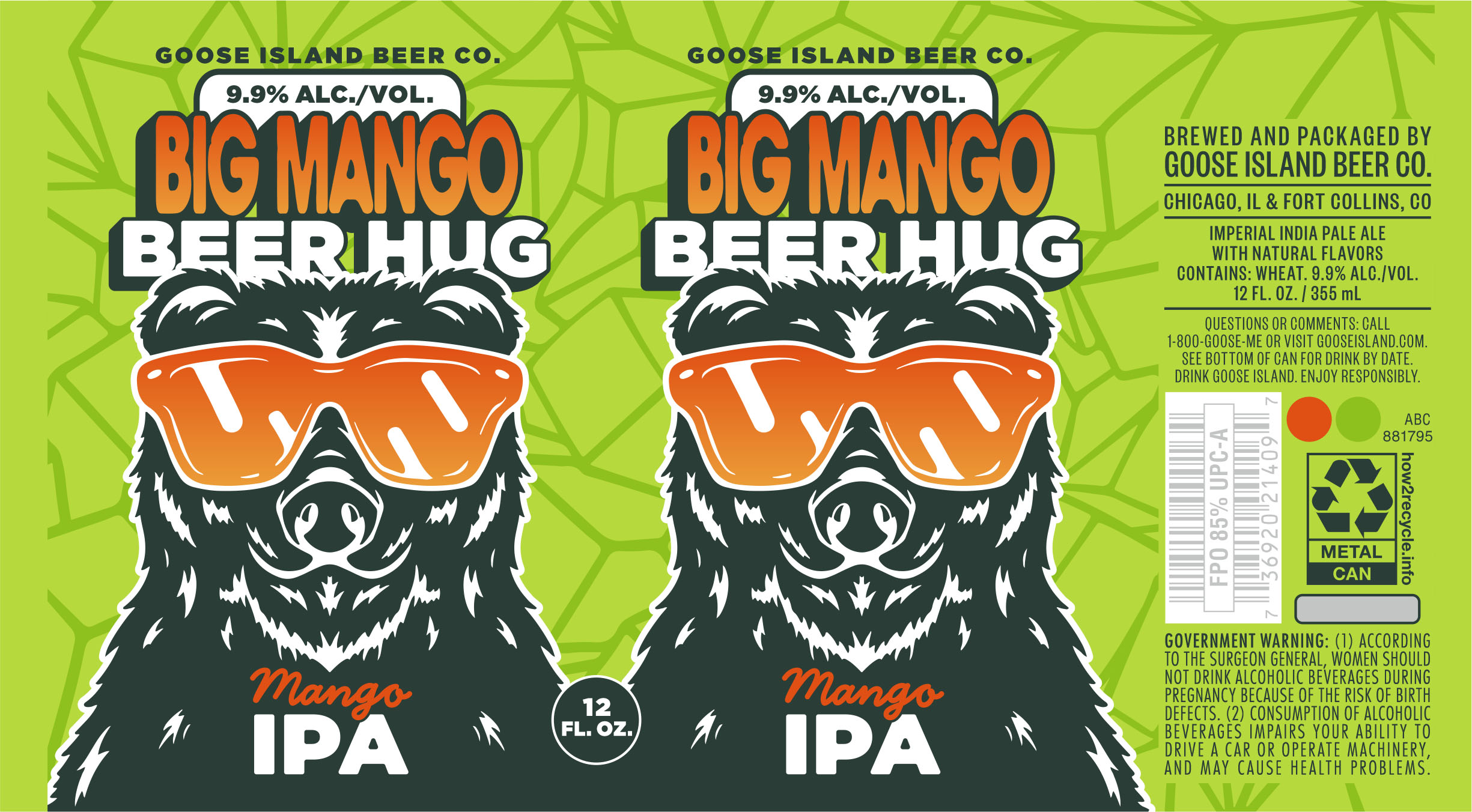 TABC label artwork for GOOSE ISLAND BIG MANGO BEER HUG 12 OZ. CAN REVISION