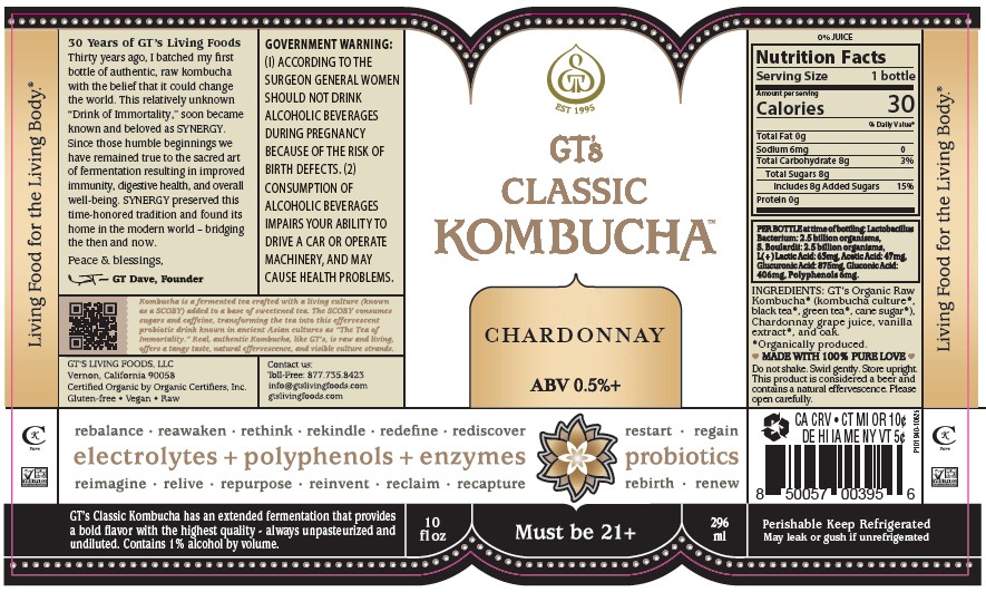 TABC label artwork for GT's CLASSIC KOMBUCHA Chardonnay 10oz