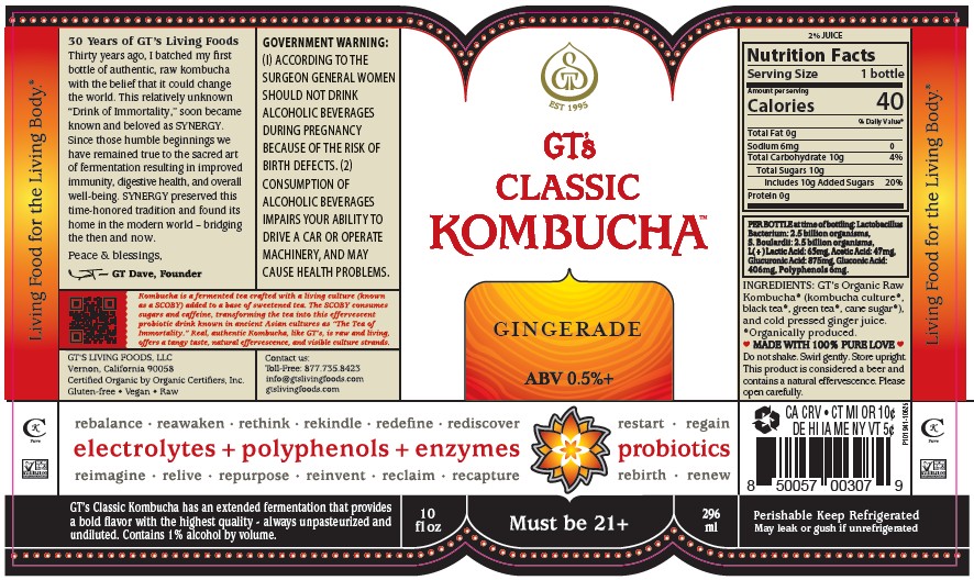 TABC label artwork for GT's CLASSIC KOMBUCHA Gingerade 10oz