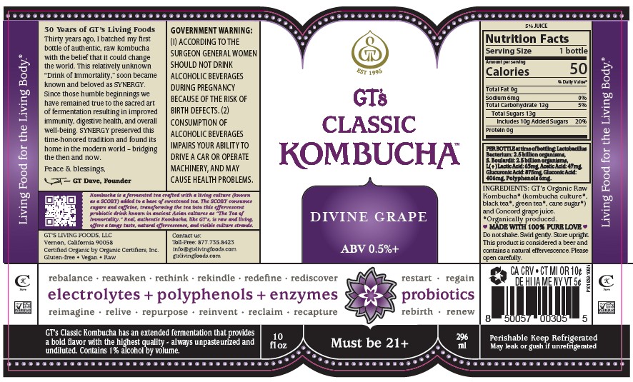 TABC label artwork for GT's CLASSIC KOMBUCHA Divine Grape 10oz