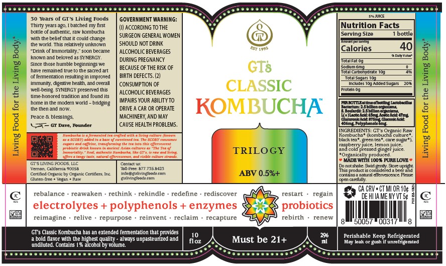 TABC label artwork for GT's CLASSIC KOMBUCHA Trilogy 10oz