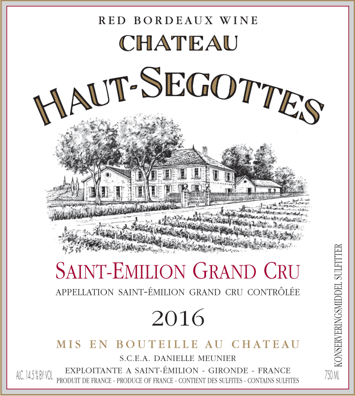 TABC label artwork for Chateau Haut-Segottes Saint-Emilion Grand Cru