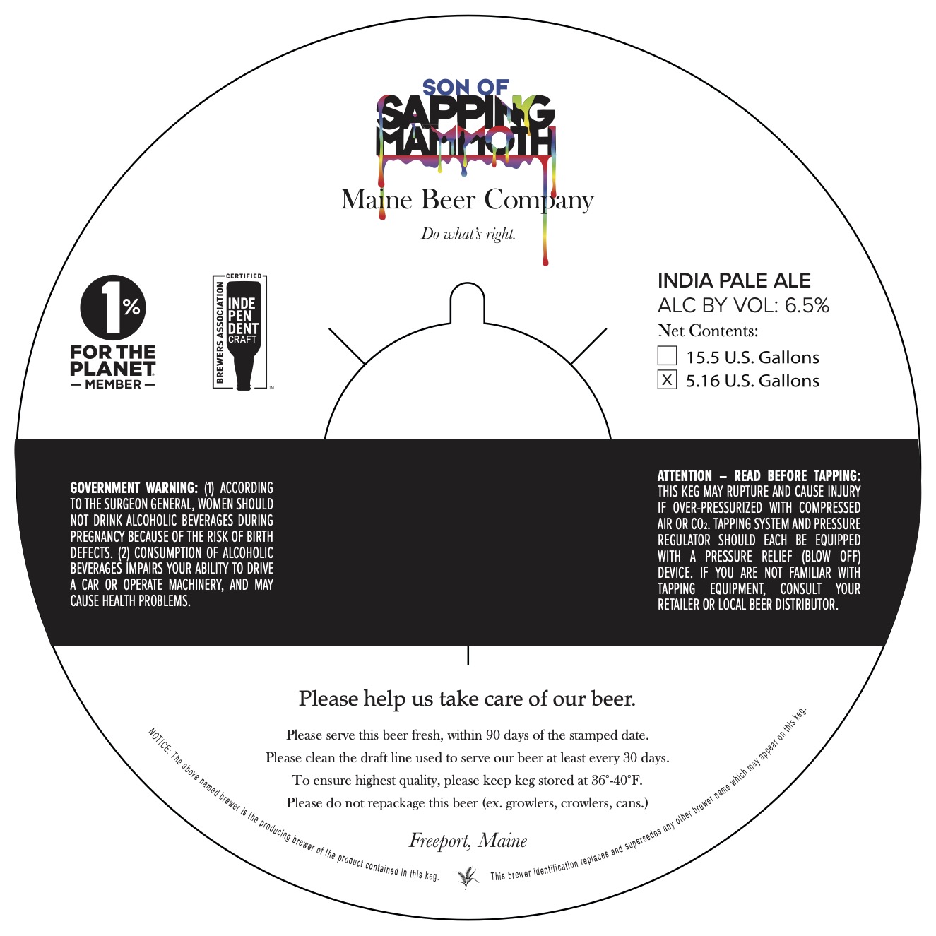 TABC label artwork for Son of Sapping Mammoth India Pale Ale (Keg)