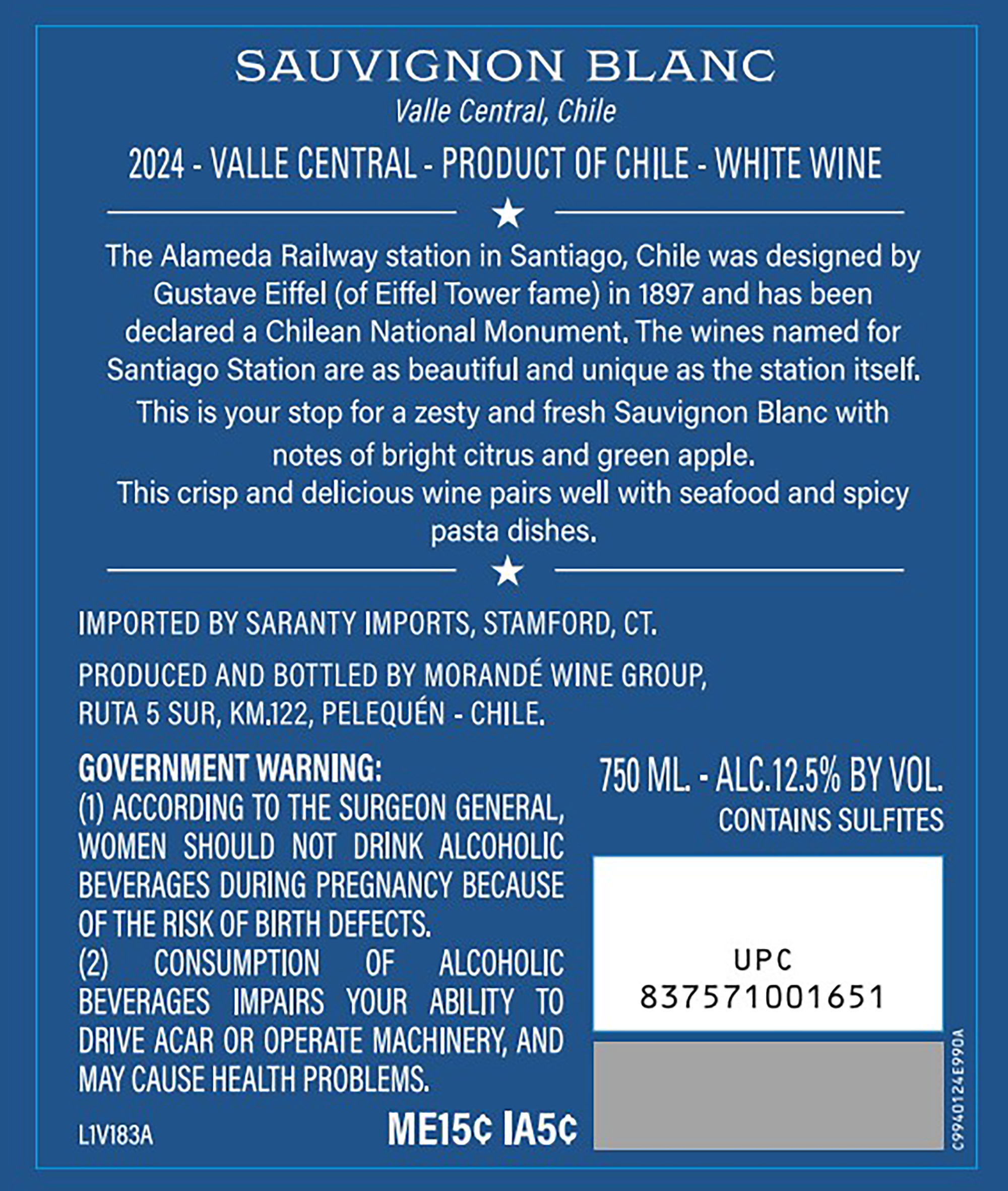 TABC label artwork for Santiago Station Sauvignon Blanc