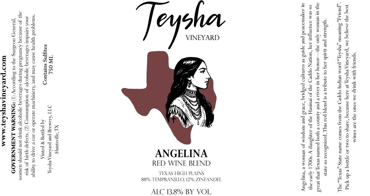 TABC label artwork for TEYSHA VINEYARD AND BREWERY LLC ANGELINA