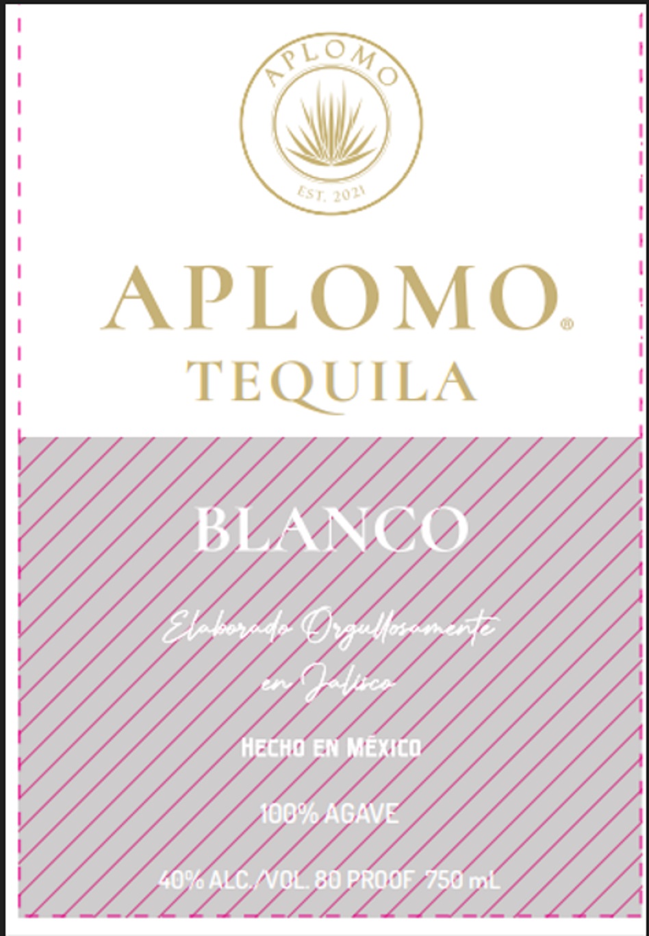 TABC label artwork for Aplomo Tequila Blanco