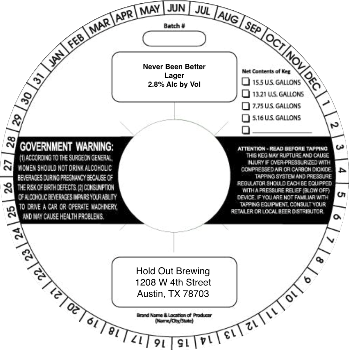 TABC label artwork for Never Been Better