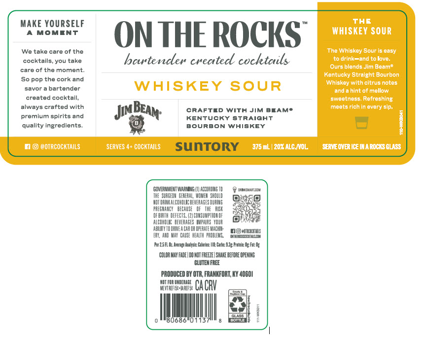 TABC label artwork for On The Rocks Whiskey Sour