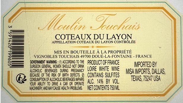 TABC label artwork for MOULIN TOUCHAIS
