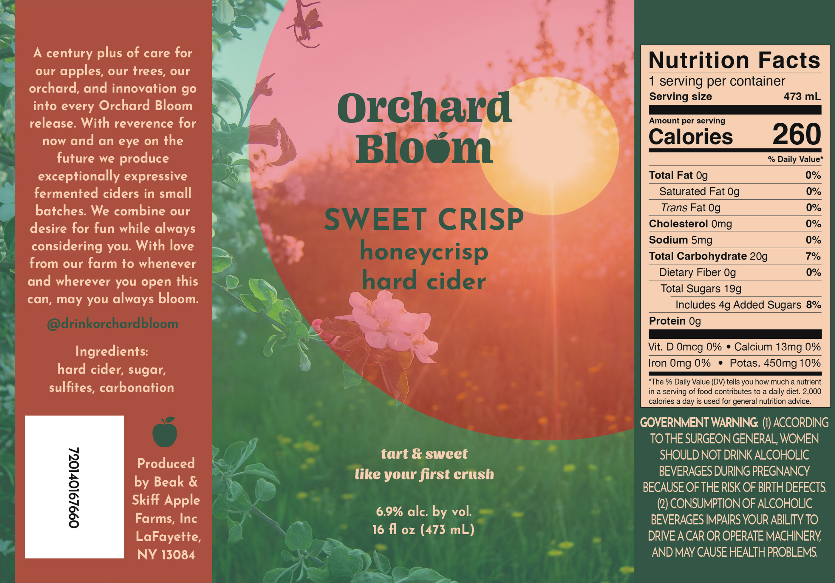 TABC label artwork for Orchard Bloom Sweet Crisp