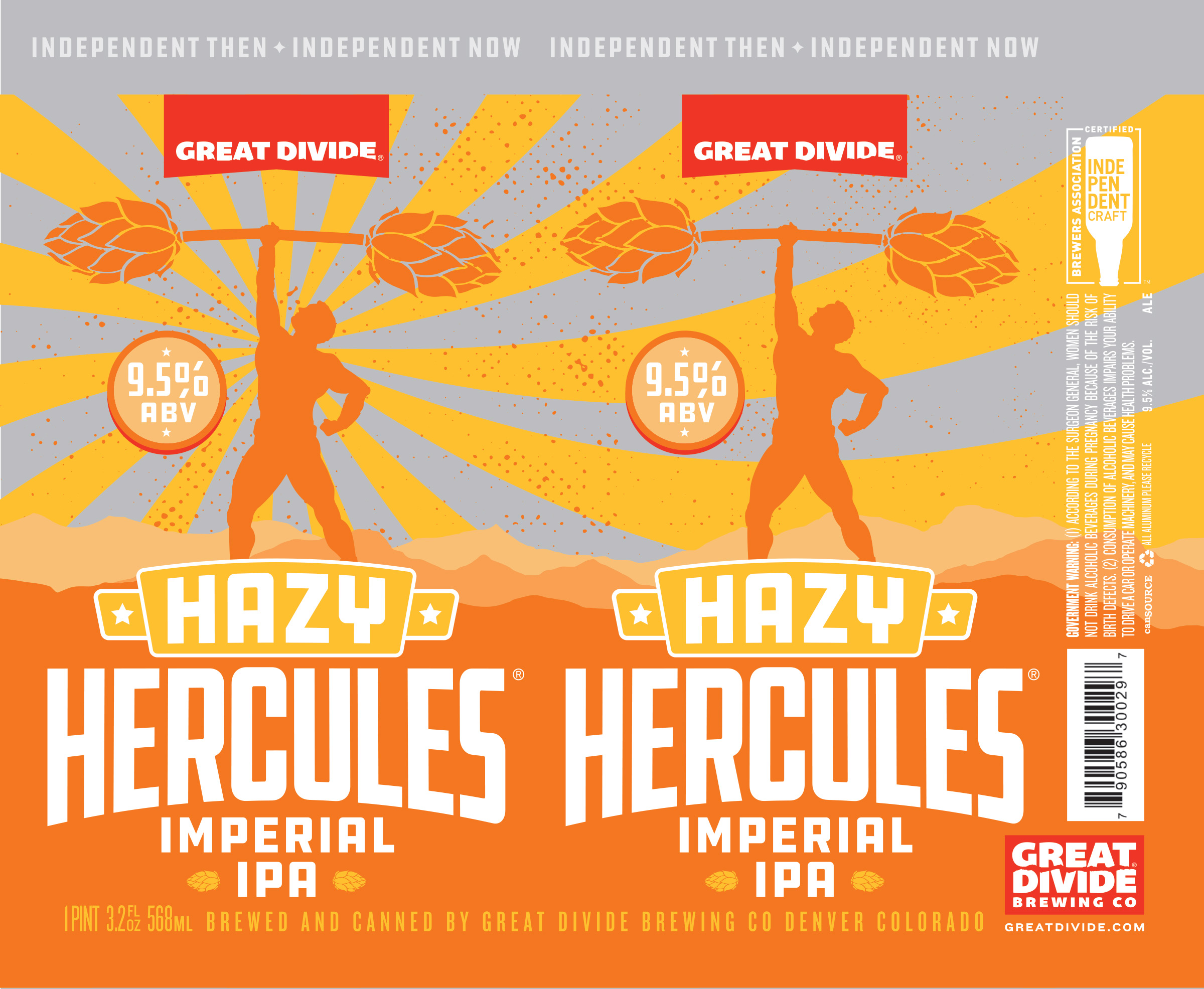 TABC label artwork for HAZY HERCULES IMPERIAL IPA