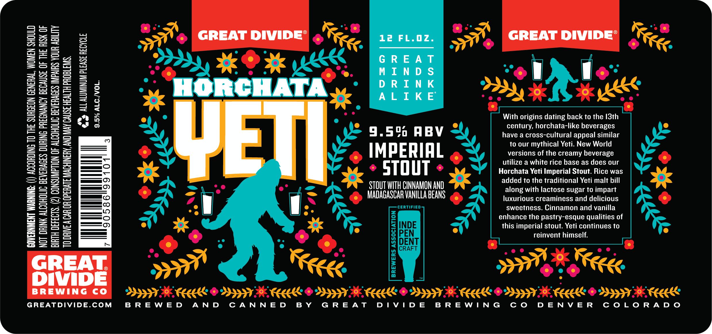 TABC label artwork for HORCHATA YETI IMPERIAL STOUT