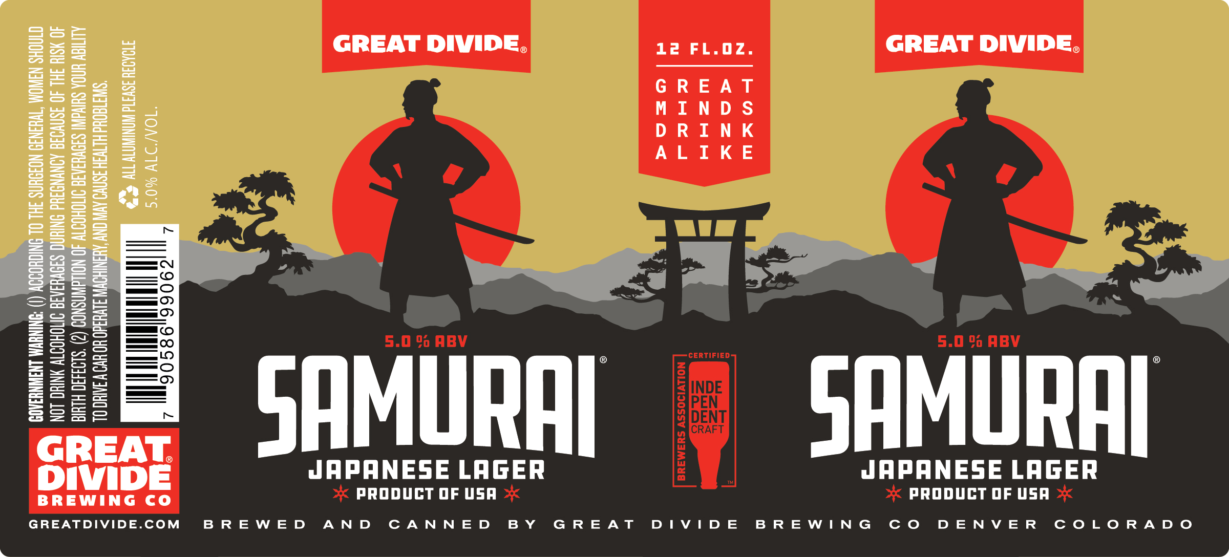 TABC label artwork for SAMURAI JAPANESE LAGER