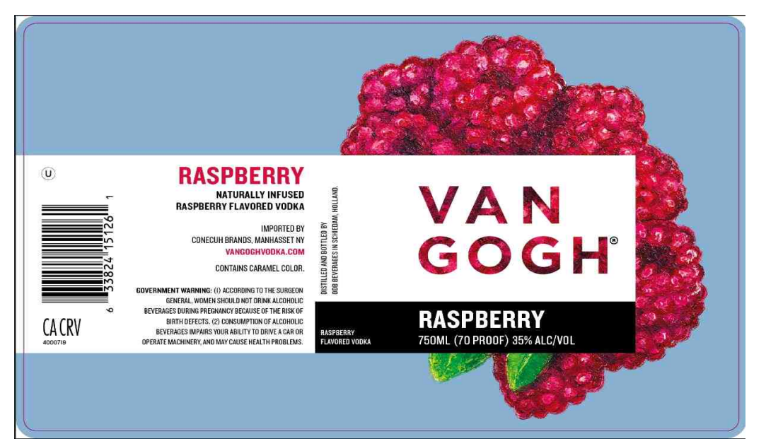 TABC label artwork for Van Gogh Raspberry