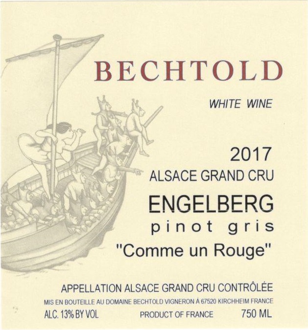 TABC label artwork for Domaine Bechtold Pinot Gris Comme un Rouge Grand Cru Engelberg