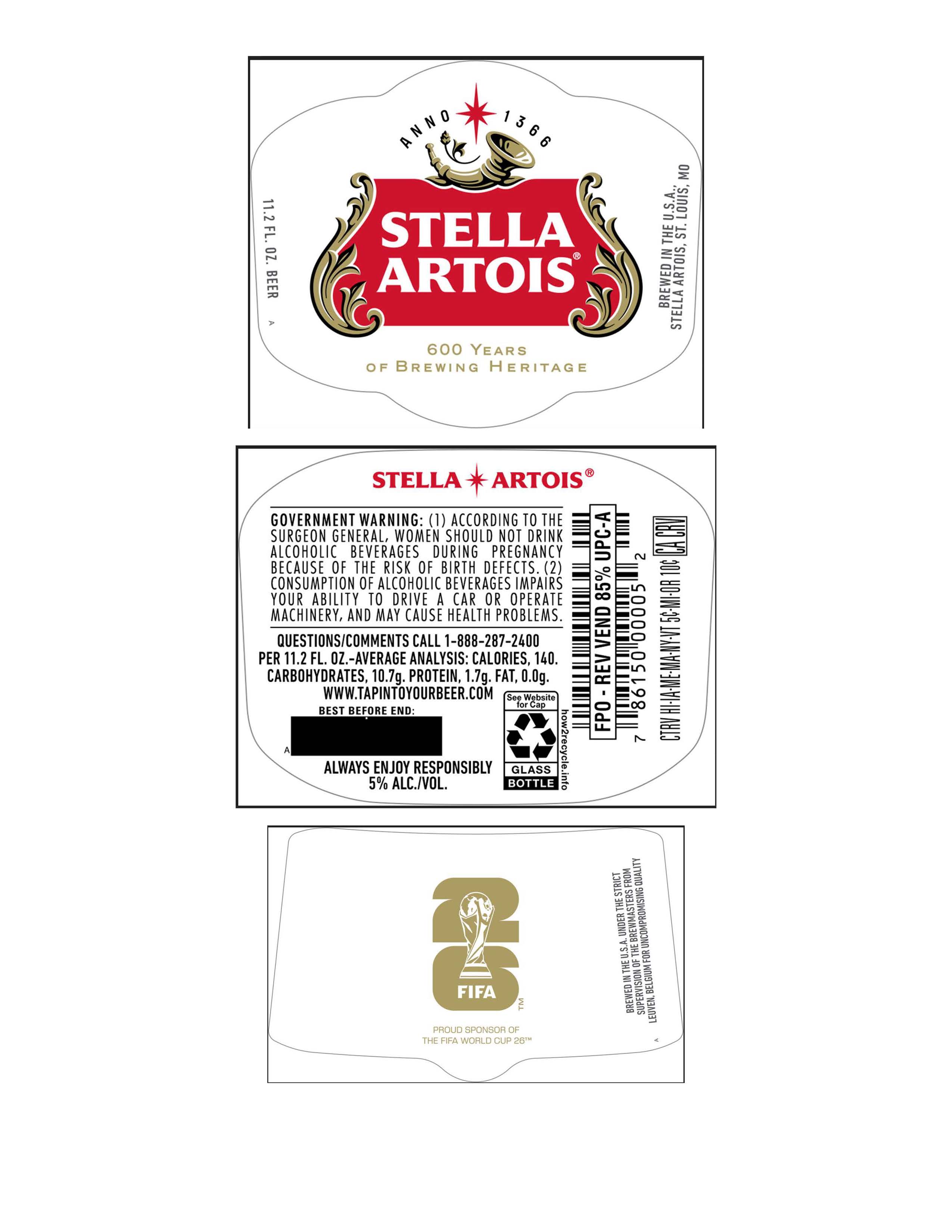 TABC label artwork for STELLA ARTOIS 2026 FIFA WORLD CUP 11.2 OZ. BTL