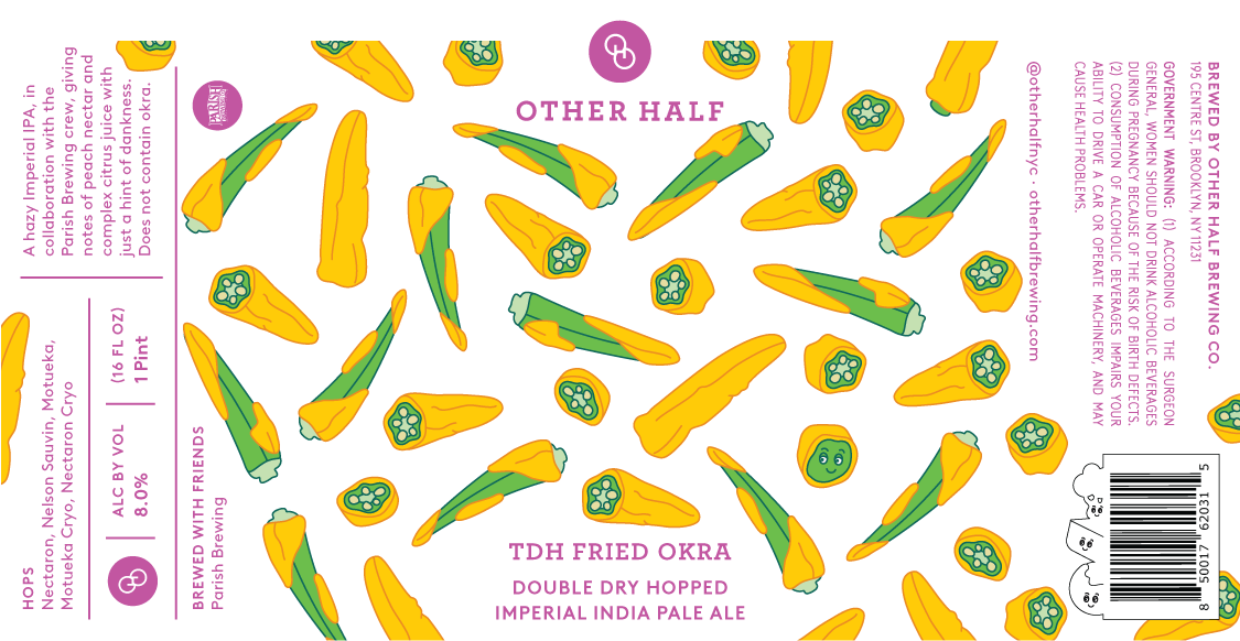 TABC label artwork for TDH Fried Okra