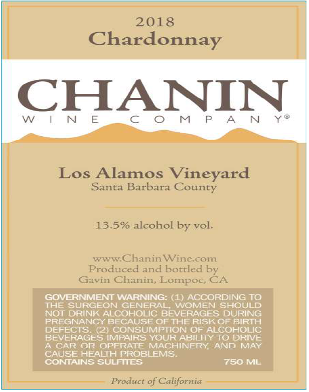 TABC label artwork for Chanin Wine Company Los Alamos Chardonnay