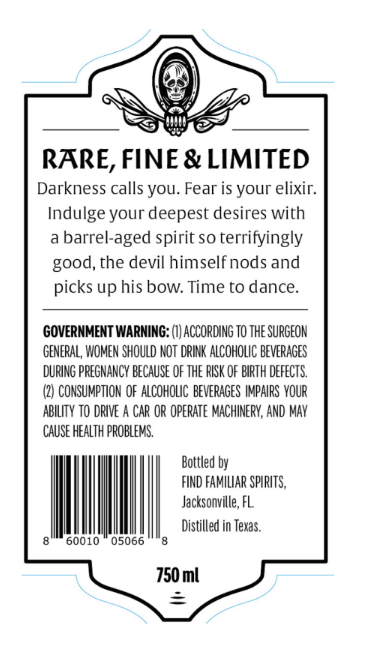 TABC label artwork for Find Familiar Spirits Macabre RFL