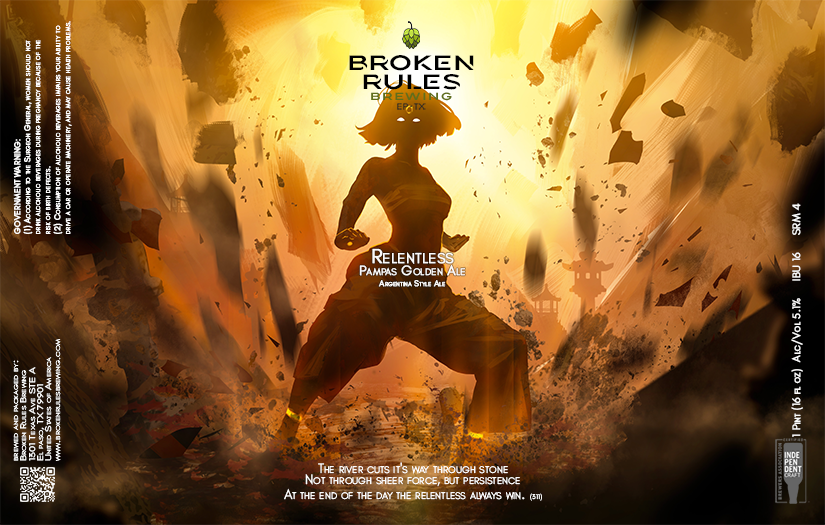 TABC label artwork for Relentless