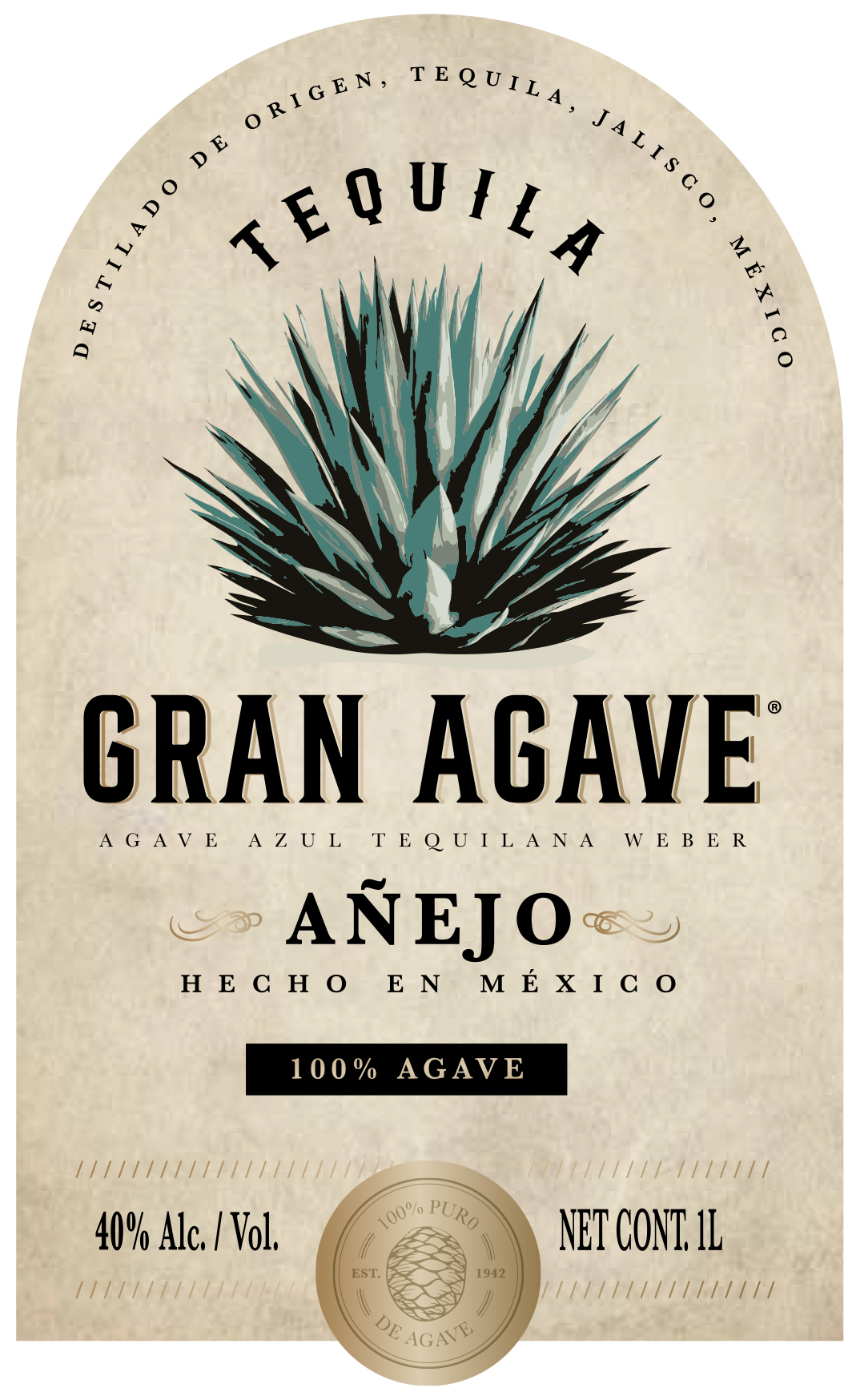 TABC label artwork for TEQUILA GRAN AGAVE ANEJO