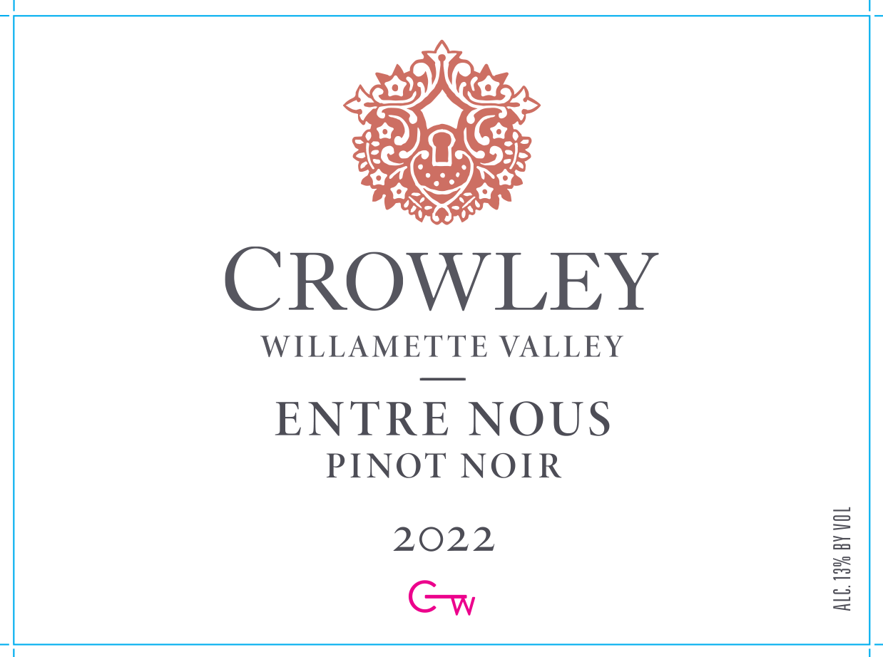 TABC label artwork for Crowley Entre Nous Pinot Noir