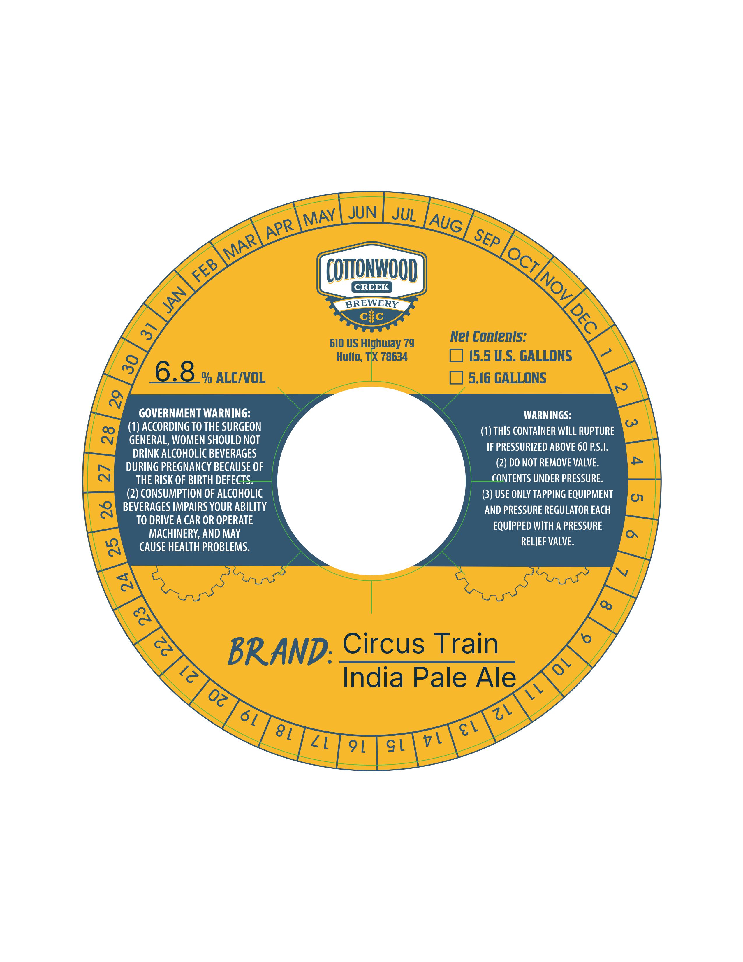 TABC label artwork for Circus Train IPA