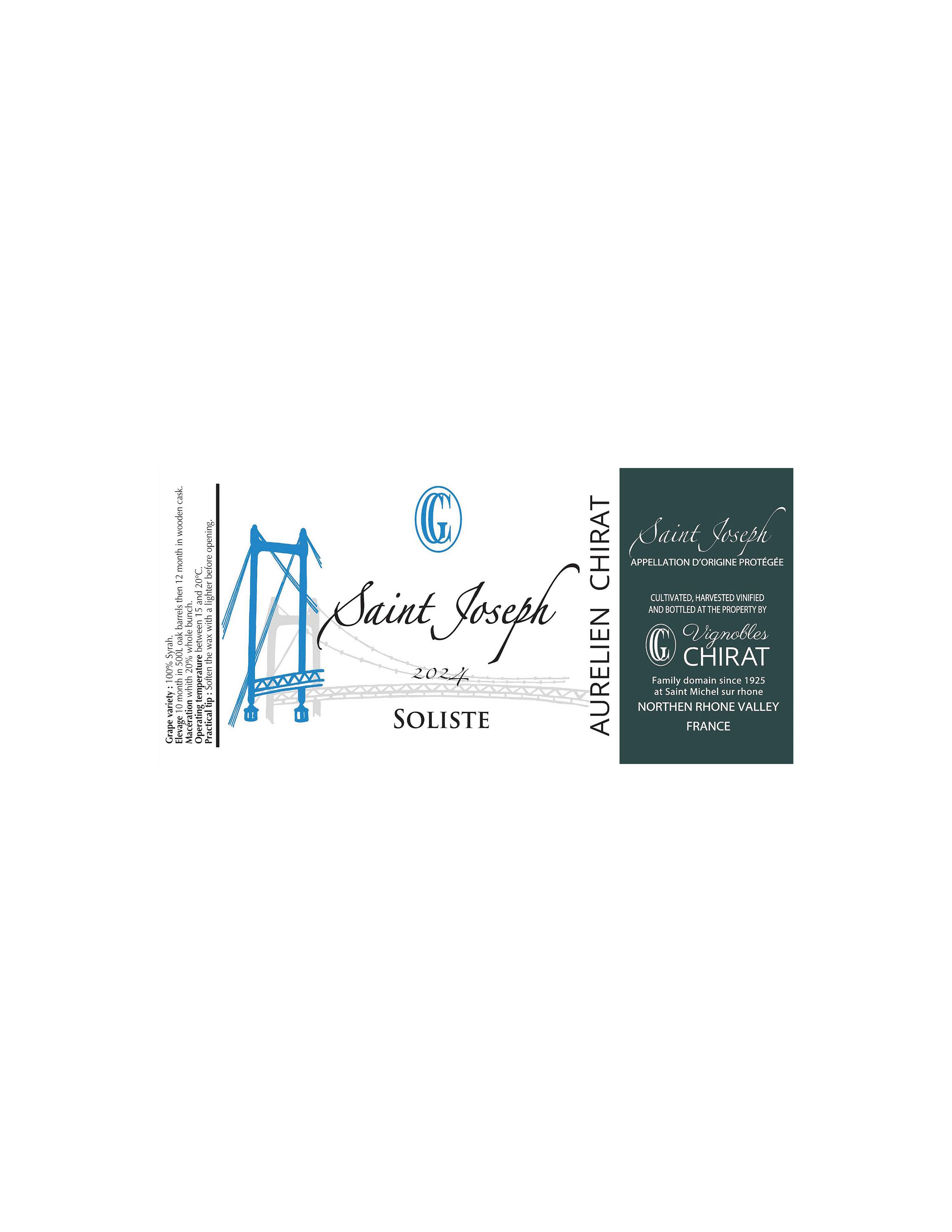 TABC label artwork for Domaine Chirat Saint Jospeh Soliste Syrah
