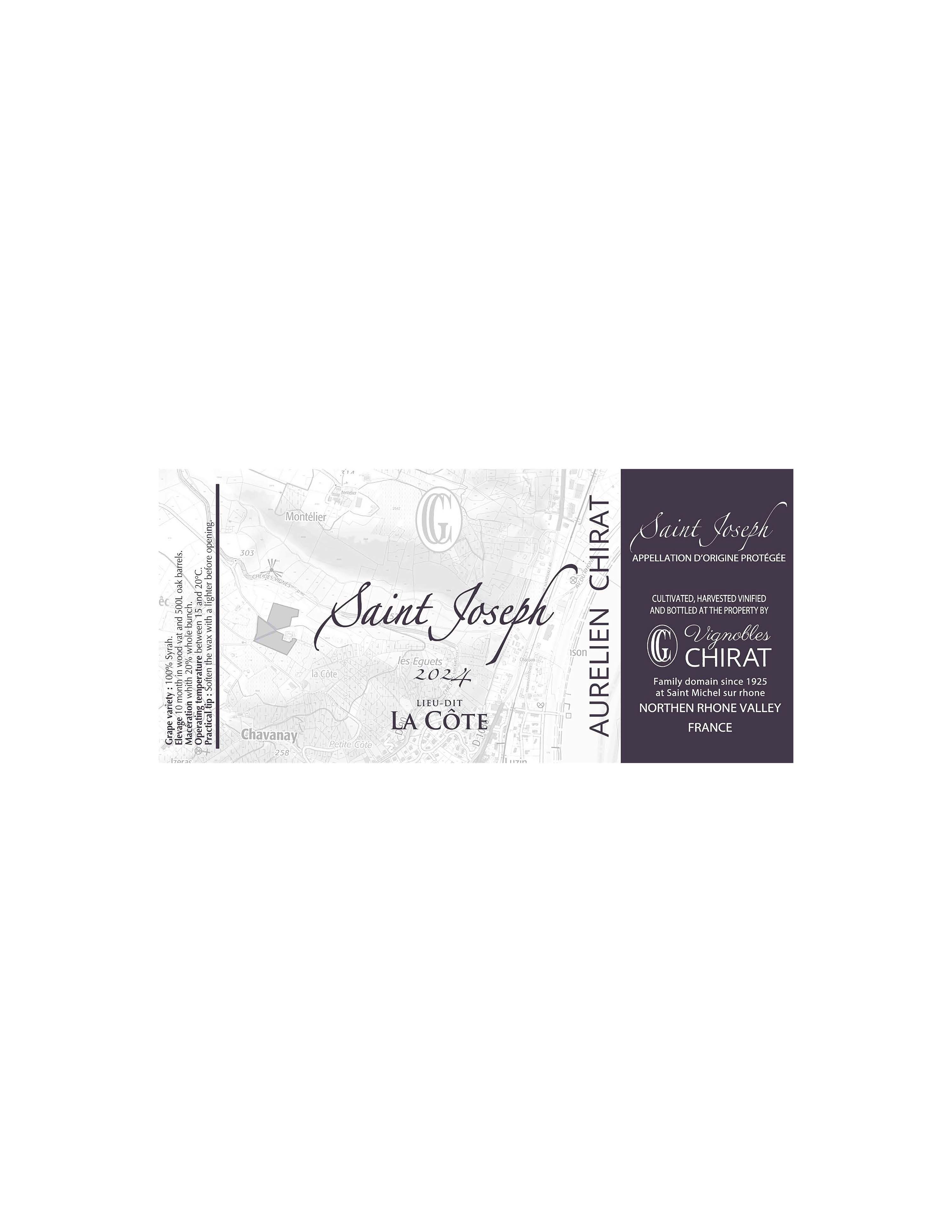 TABC label artwork for Domaine chirat St Joseph La Cote