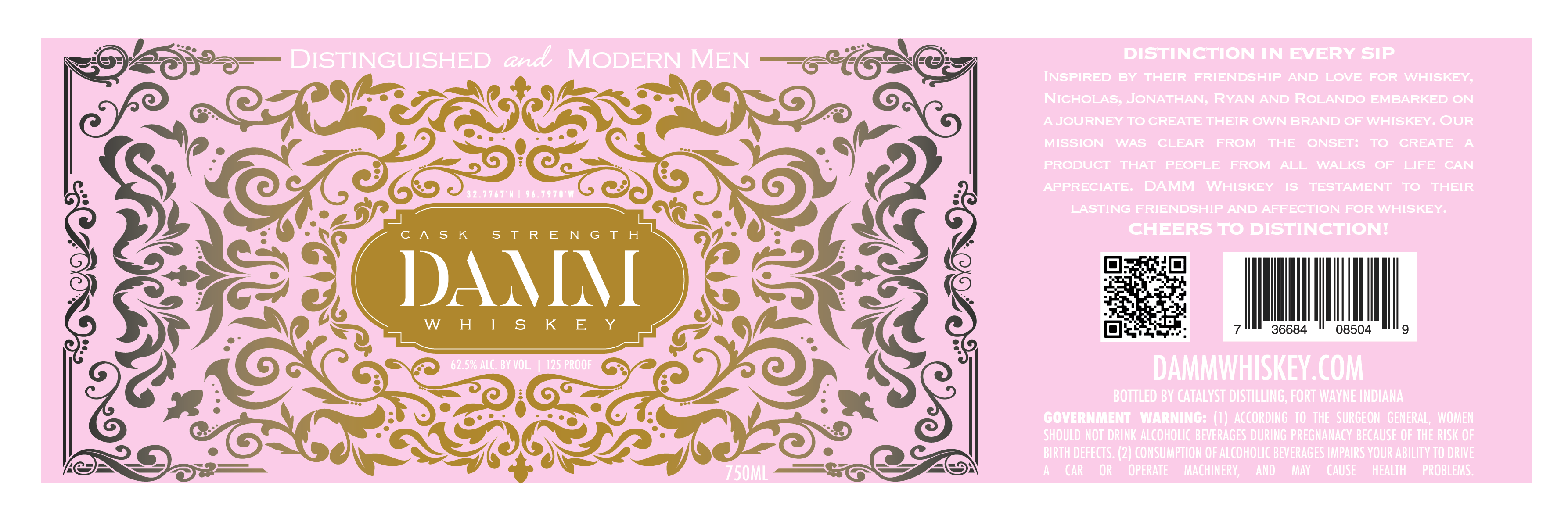 TABC label artwork for DAMM Whiskey Cask Strength