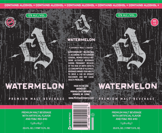 TABC label artwork for CJ Watermelon