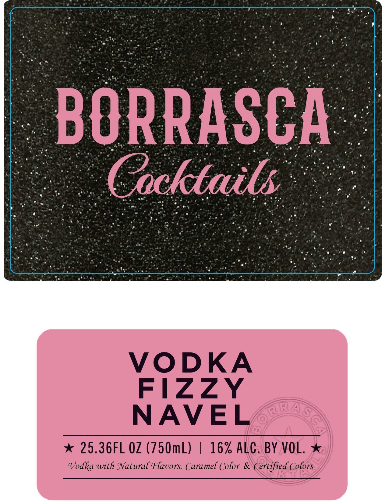TABC label artwork for Borrasca Fizzy Navel RTD
