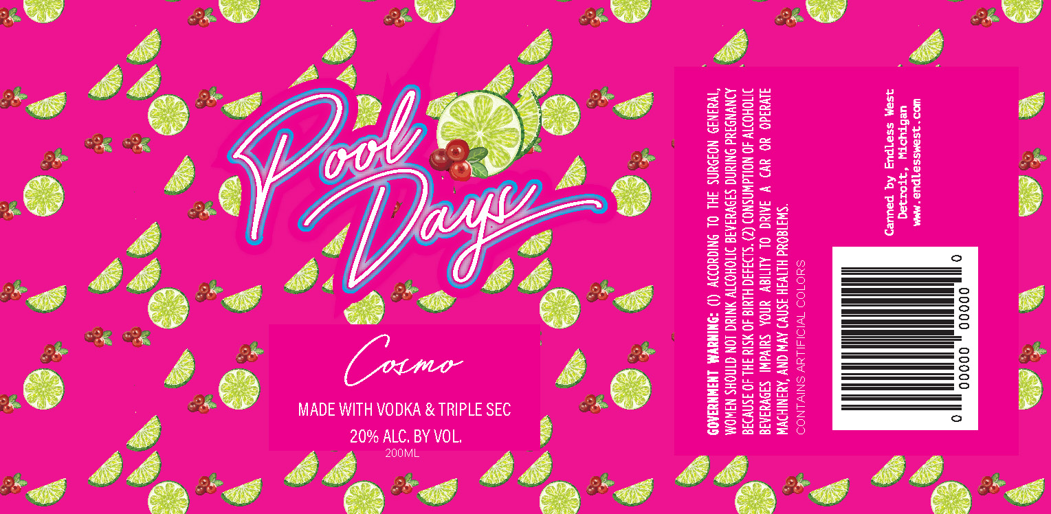 TABC label artwork for Pool Days Cosmopolitan