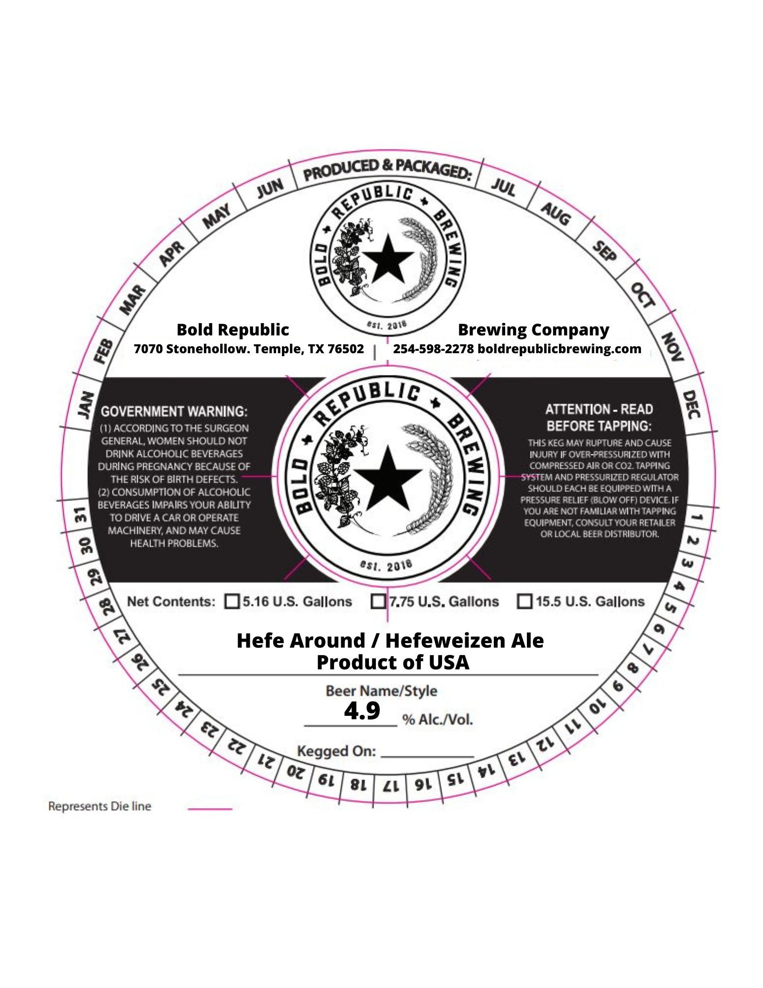 TABC label artwork for Hefe Around