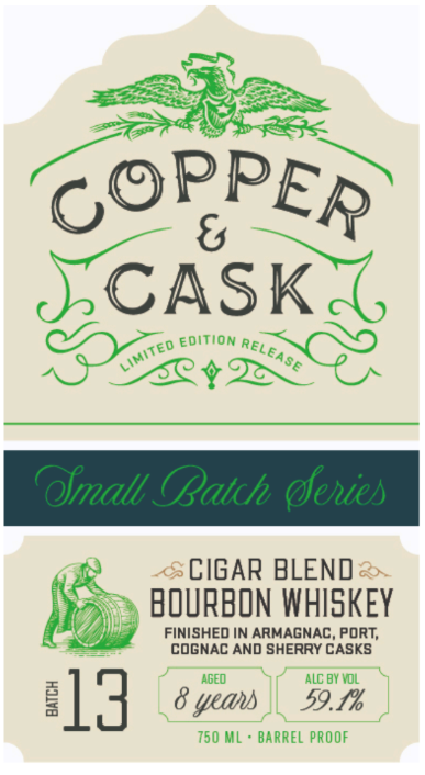 TABC label artwork for Copper & Cask Small Batch #13