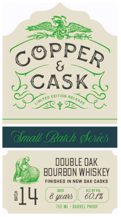TABC label artwork for Copper & Cask Small Batch #14