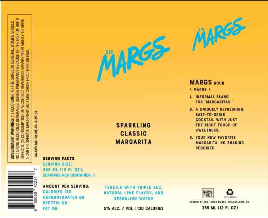 TABC label artwork for SIPMARGS CLASSIC MARGARITA