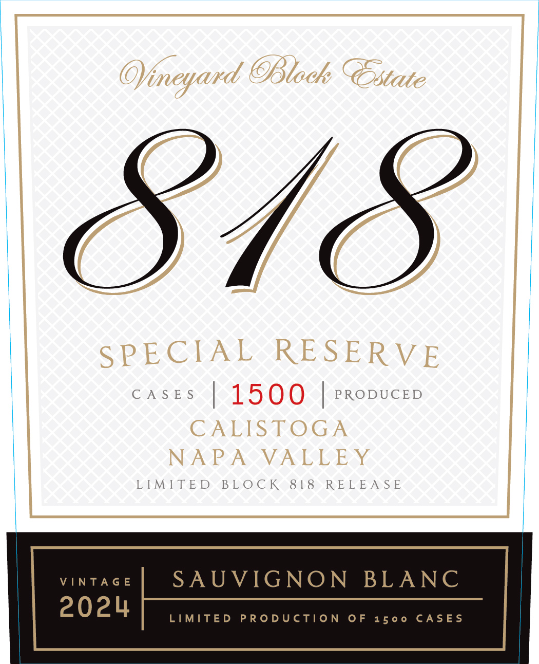 TABC label artwork for VINEYARD BLOCK ESTATE BLOCK 818 SAUVIGNON BLANC