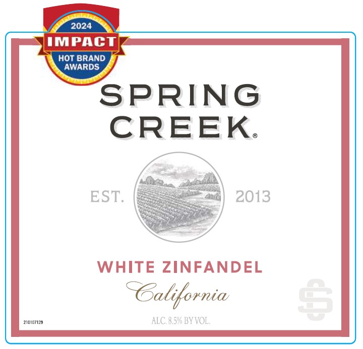 TABC label artwork for Spring Creek White Zinfandel California