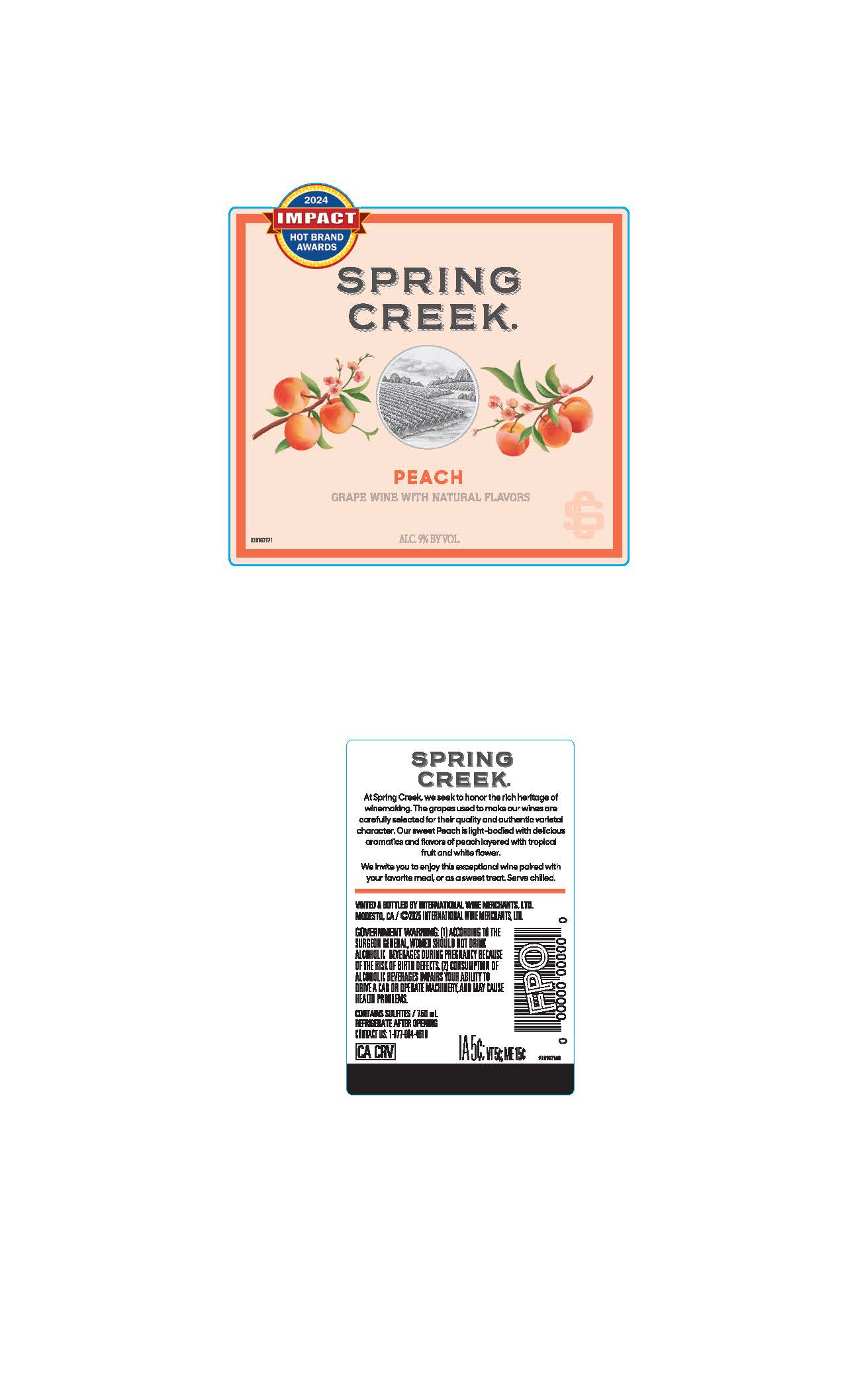 TABC label artwork for Spring Creek Peach