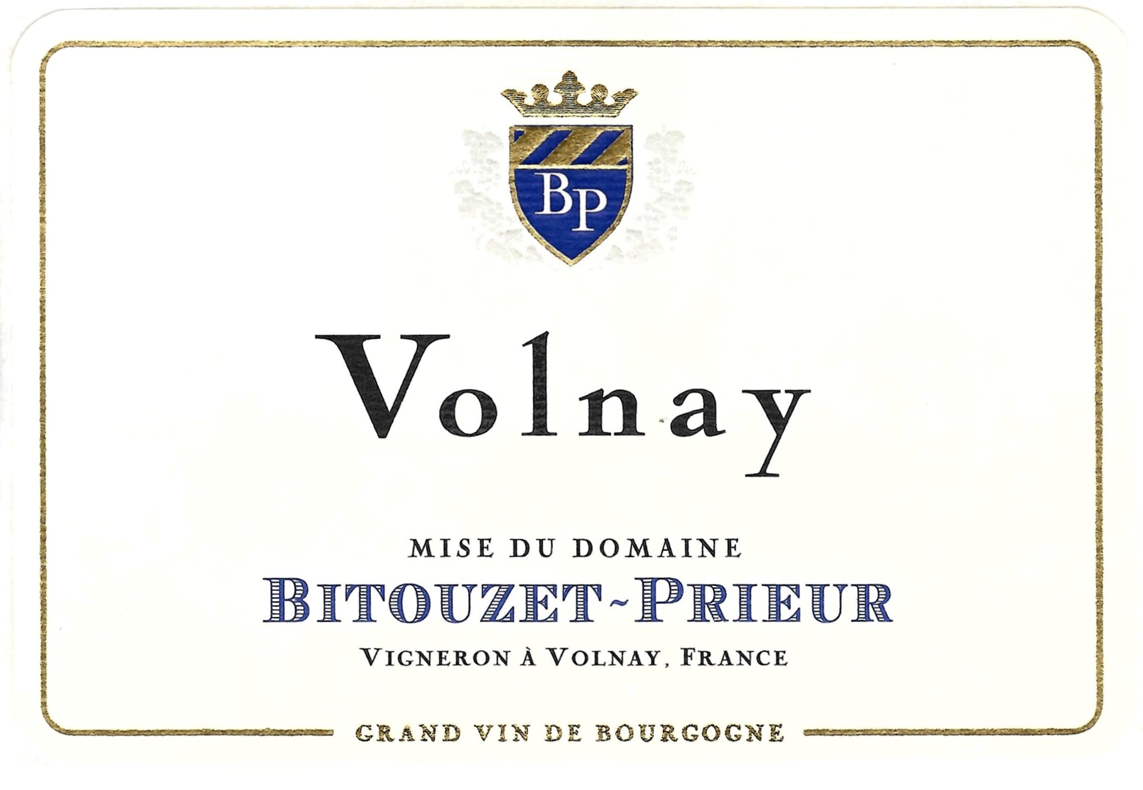 TABC label artwork for Domaine Bitouzet-Prieur Volnay