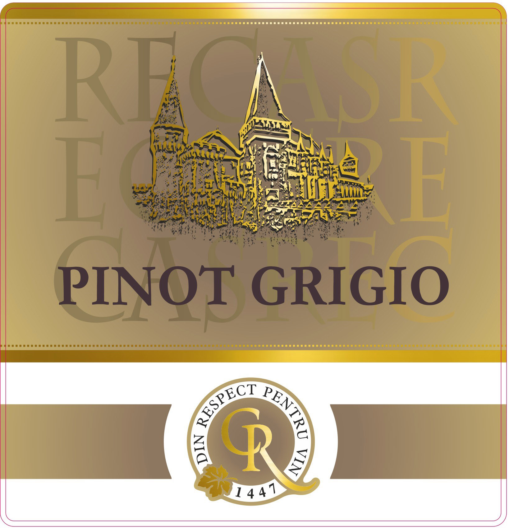 TABC label artwork for Recas Castle Pinot Grigio