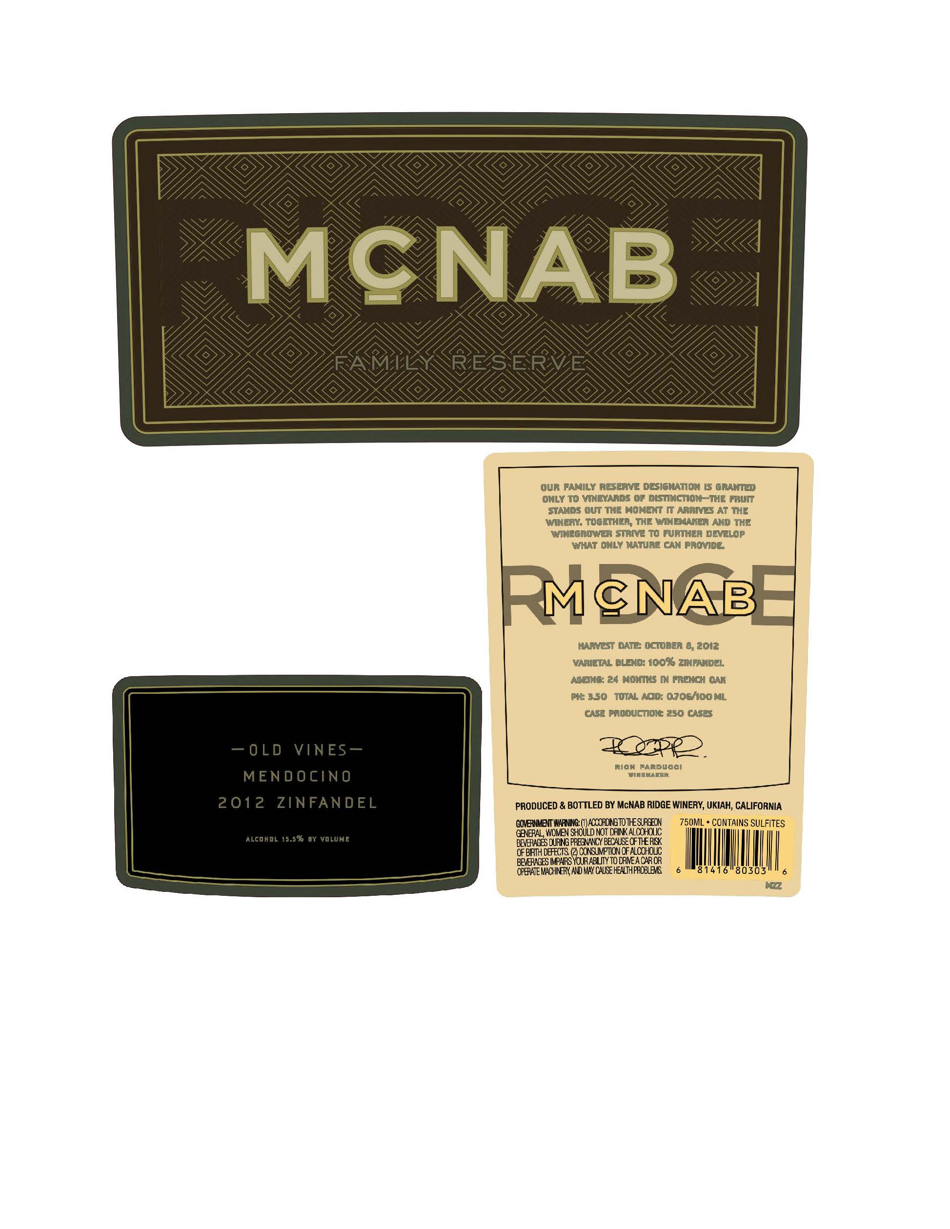 TABC label artwork for McNab Zinfandel