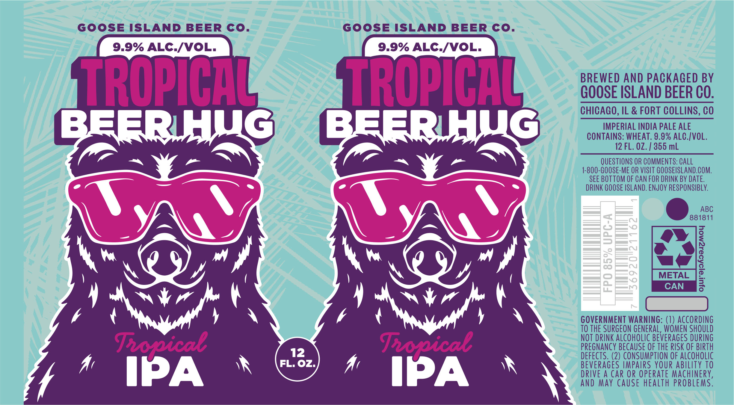 TABC label artwork for GOOSE ISLAND TROPICAL BEER HUG 12 OZ. CAN REVISION (FT. COLLINS)