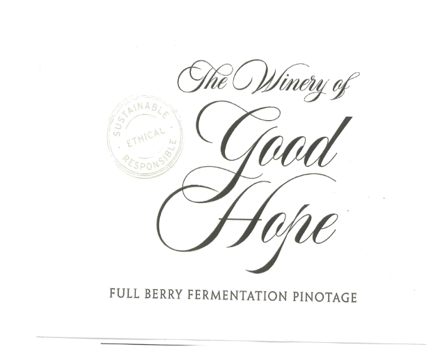 TABC label artwork for The Winery of Good Hope Full Berry Pinotage