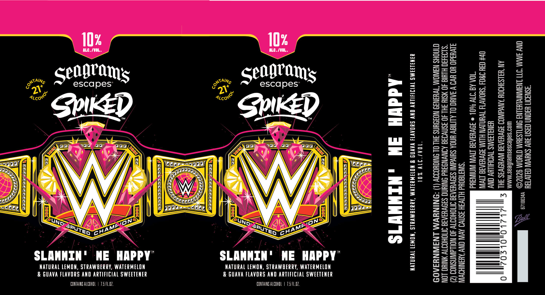 TABC label artwork for Seagram's Escapes Spiked Slammin' Me Happy 7.5oz Can
